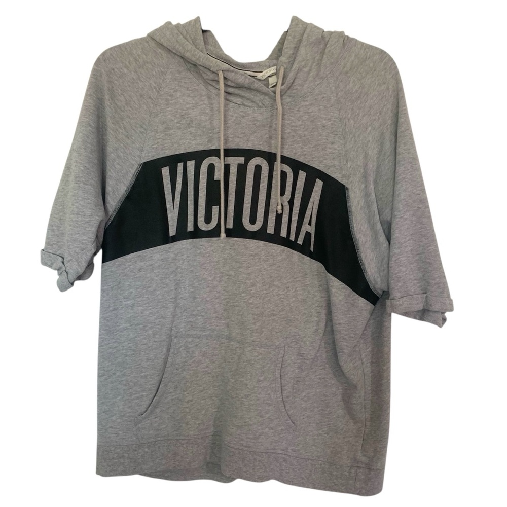 Victoria's Secret Sport Short Sleeve Oversized Hooded Sweatshirt Size Large